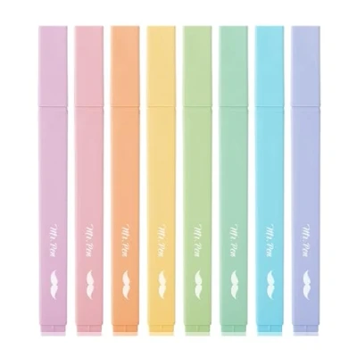 Image of Mr. Pen Aesthetic Cute Pastel Highlighters Set, 8 pcs, Chisel Tip, Candy Colors, No Bleed Bible Assorted Colors
