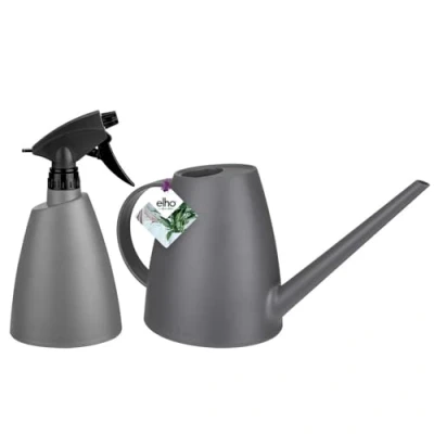 Image of elho Brussels Watering Can and Sprayer Set with Plant Spray Bottle for Indoor Black/Anthracite