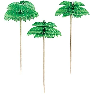Image of (PKT) Palm Tree Honeycomb Picks 7.6cm (12 pk)