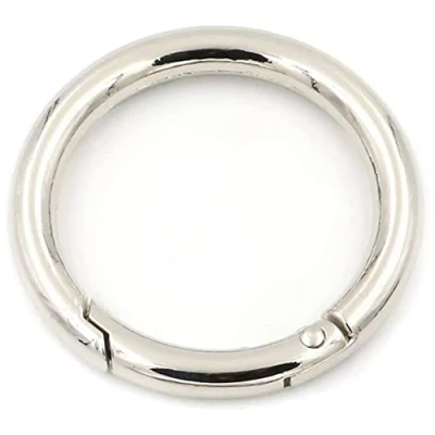 Image of Spring O Rings, 2Pcs Snap Clip Hooks, OD Φ34mm Round Carabiner Clip, Clamp Clasp Keyring Buckle for Bags Purses Handbag Strap (Gold)