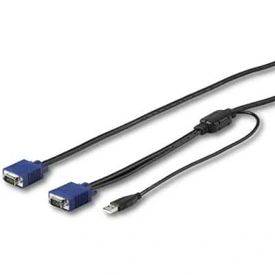 Image of StarTech.com RKCONSUV15 15 ft (4.6 m) USB KVM Cable for Rackmount Consoles, VGA and Console