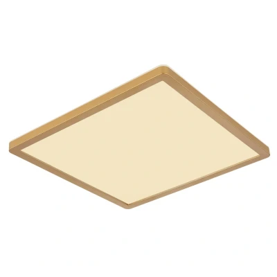 Image of Sapana 42cm Square Flush Ceiling Light Brass Coloured Matt IP44 LED 3000K