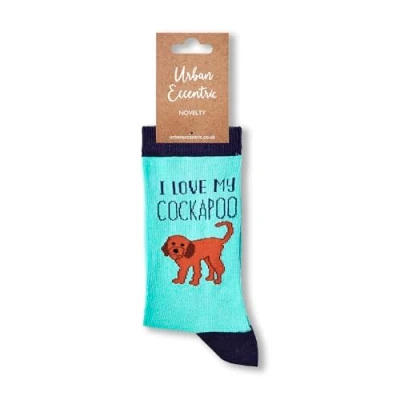 Image of Urban Eccentric Unisex I Love My Cockapoo Socks Gift 1 Pair Cotton Rich Premium Novelty Gifts (LADIES 4 8)