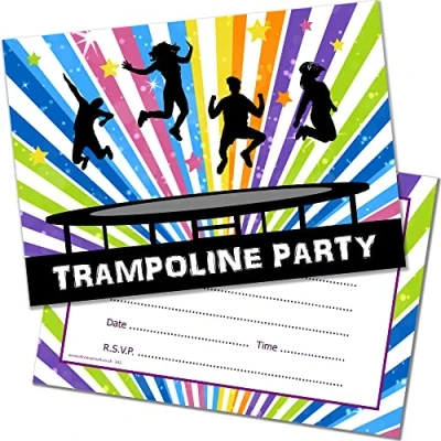 Image of Olivia Samuel 20 x Trampoline Party Invites from A6 Double Sided Cards with Envelopes