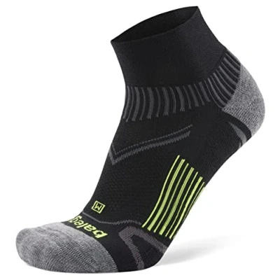 Image of Balega Enduro Arch Support Performance Quarter Athletic Running Socks for Men and Women (1 Pair) Cushioned, Breathable, Moisture Wicking, Seamless Toe, Ergonomic Fit Black, Medium (UK Size 7 9)
