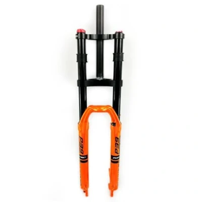 Image of LHHL 26/27.5/29 Inch Travel 130mm MTB Air Suspension Fork 1 1/8&quot; Straight Tube QR 9mm Double Shoulder Manual Lockout Ultralight Mountain Bike Front Forks (Color : Orange, Size 27.5 inch)