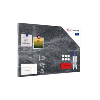 Image of ALLboards Magnetic METALboards, Dark Stone 60x40 cm + a Set of Accessories Included