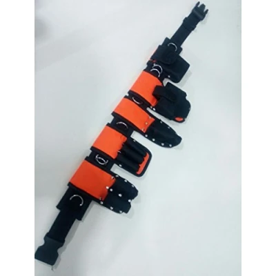 Image of Scaffolding Nylon Padded Tool Belt. 8 Toolset Pouch BBI Spanner Ratchet Pockets Level Tape Mobile Holder