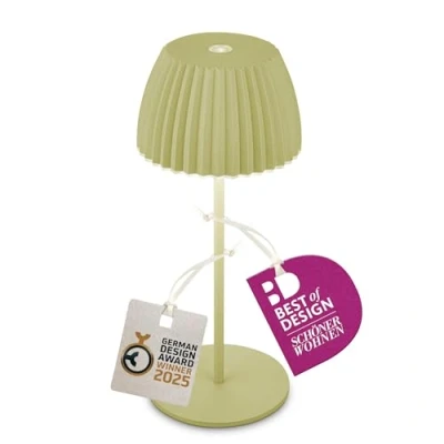 Image of Briloner Brilo unplugged Riffle 20 cm green LED table lamp