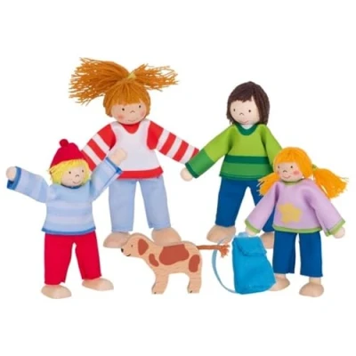 Image of GOKI 51863 Flexible Puppets Camping Familiy, Multicolor, S