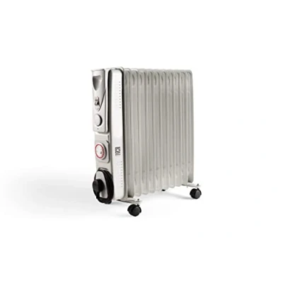 Image of PIFCO Oil Filled Radiator 2500W 11 Fin With Timer 3 Heat Settings 1000W, 1500W, Energy Efficient Heaters 24hr Heater for Home, Office Free Standing White