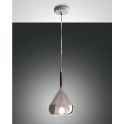 Image of Lila Dome Pendant Ceiling Lights Transparent Grey Glass, E27