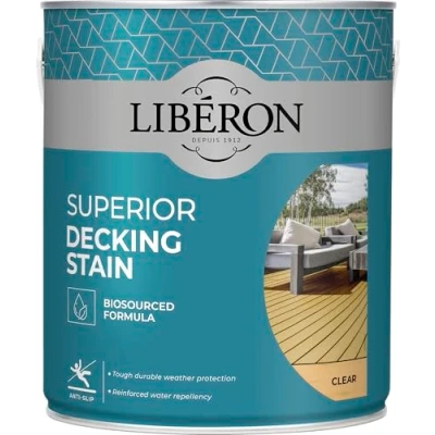 Image of Liberon Superior Decking Stain 2.5 litre Anti Slip New Biosourced Formula (Clear)