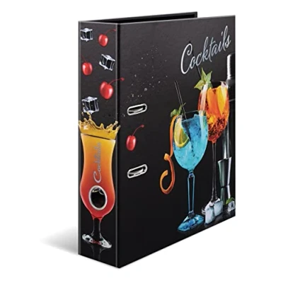 Image of HERMA A4 Recipe Binder Cocktails Set, 5 Pack, 7cm Wide, DIY Organizer, Gloss Finish Book Design with Inner Print