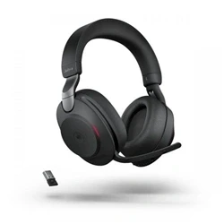 Image of Jabra Evolve2 85 Wireless PC Headset Noise Cancelling Microsoft Teams Certified Stereo Headphones With Long Lasting Battery USB A Bluetooth Adapter Black