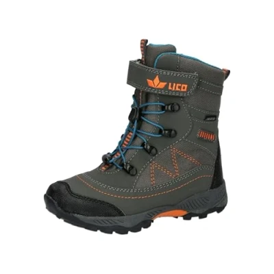 Image of Lico Sundsvall Vs Snow Boot, Grey Petrol Orange, 10 UK Child