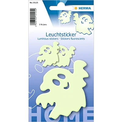 Image of Herma Permanent Reflective Stickers 3 Fluorescent Wall per Pack Motif Ghosts