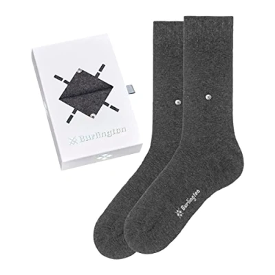 Image of Burlington Men&#039;s Basic Uni Gift Box M SO Cotton Plain 2 Pairs Socks, Multicolor (Sortiment 0020), 6.5 11