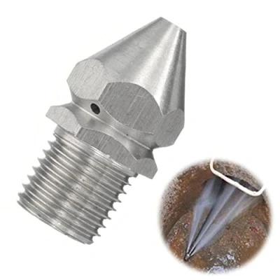 Image of XCSJ Pipe Cleaning Nozzle, Sewer Jetter Nozzle for Drilling Sewage Pipes, Pressure Washer 1/4 Male Thread, Accessories (Silver)