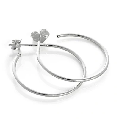Image of Sterling Silver Open 20mm Hoop Stud Earrings