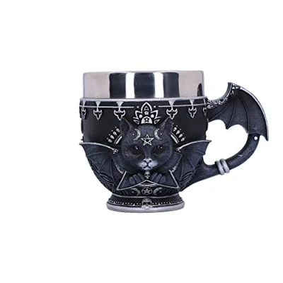 Image of Nemesis Now Pinkys Up Malpuss Cup, Black, 11cm