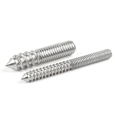 Image of Cilky Metal Screws 5pcs M4/M5/M6/M8/M10/M12 Double ended Threaded Hanger Bolts Head Self tapping Screw for Furniture 304 Stainless Steel Screw(M4*40)