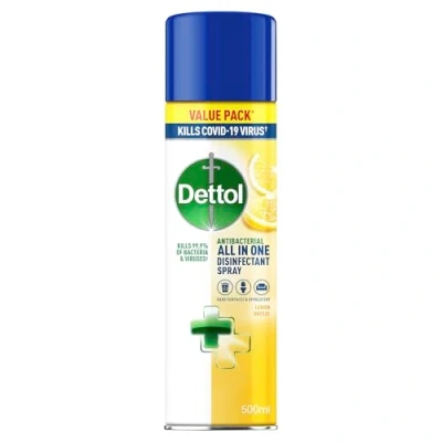Image of Dettol All In One Disinfectant Spray, Lemon Breeze 500ml