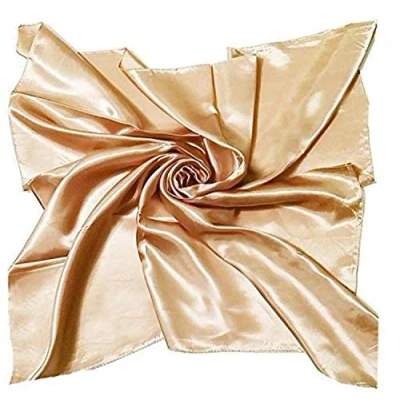 Image of Large Square Plain Nautical Head Neck Scarf Wrap 21 Colours (Gold)
