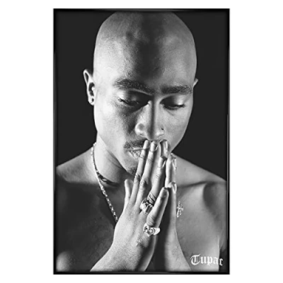 Image of Tupac Gloss Black Framed Pray Maxi Poster 61x91.5cm