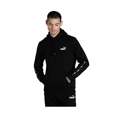 Image of Puma TAPE Hoodie Sweatshirt, Men&#039;s, Size: Small, Black