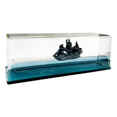 Image of Ditanpu Unsinkable Thousand Sunny Pirate Ship In A Bottle, Acrylic Cruise Model Decoration Fluid Drift Bottle Paperweight Desk For Car Boys Girls (B)