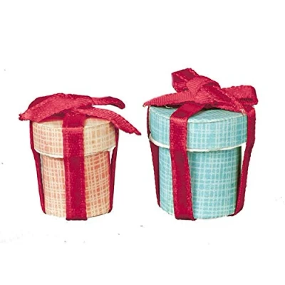 Image of Dolls House Round Gift Boxes Christmas Birthday Present Store Shop Accessory