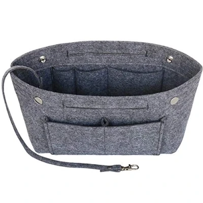 Image of Joqixon Handbag Organiser Insert, Bag Insert with Handles Keychain, Felt Liner Tote Travel Purse, Large