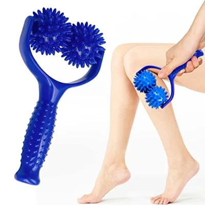 Image of Massage Balls Roller with Handle, Ball from Hedgehog Ball, Device, Fascial for Back, Legs, Feet, Hands, Muscle Pain