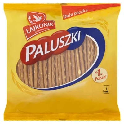 Image of Lajkonik Paluszki Salty Sticks, 300g x 9 Packs Salted Baked Savoury Snacks, Pretzel Treats