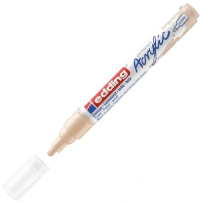 Image of edding 5100 acrylic marker medium beige 1 waterproof paint round nib 2 3mm pen for drawing on canvas, art paper and wood markers pebbles