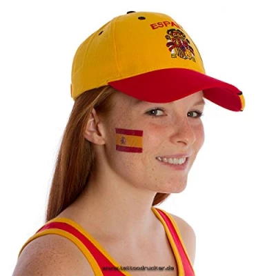 Image of 5 x Spain Flag Tattoo Fan Set European Championship 2021 Temporary Body (5)