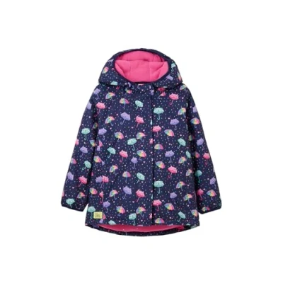 Image of LightHouse Girls Freya Warm Waterproof Raincoat Kids Padded Fleece Lined Windproof Winter Outdoor Coat With Hood Umbrella Print 2 3 Years
