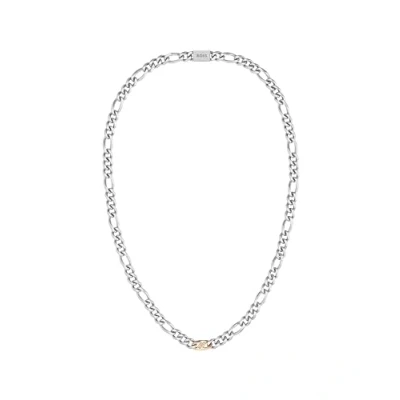 Image of BOSS RIAN Necklace silvercoloured/rose goldcoloured, Men&#039;s, Size: One Size, Silver coloured/rose gold coloured