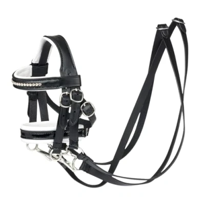 Image of LeMieux Toy Pony Double Bridle Black Real Design With Metal Bits and Functional Buckles Educational Ages 3+