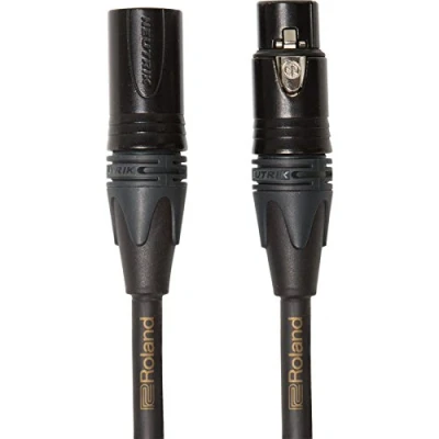 Image of Roland Gold Series Microphone Cables, Black, Rmc G10, Length: 10 Ft./3 M