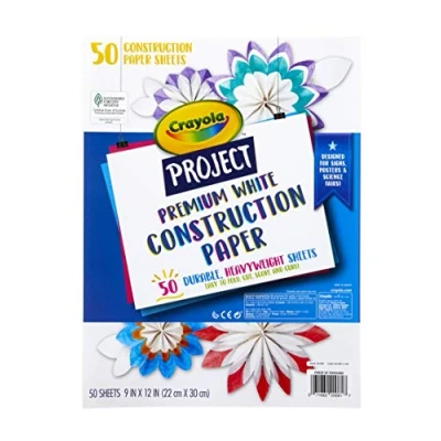 Image of Crayola Project Premium Construction Paper 9&quot;X12&quot; 50 Sheets White