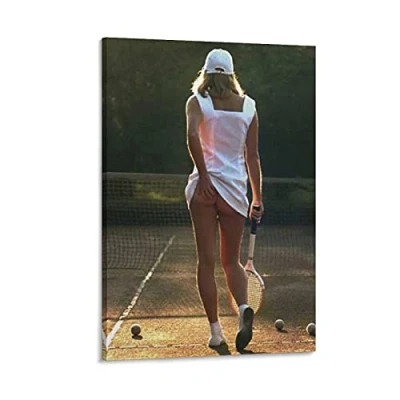 Image of Tennis Girl Beautiful Pretty Girls Poster Wall Art and Canvas Picture Print Modern Family bedroom Aesthetic Decor Posters 12x18inch(30x45cm)