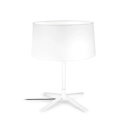 Image of 3 Light Table Lamp with White Fabric Shade, E27