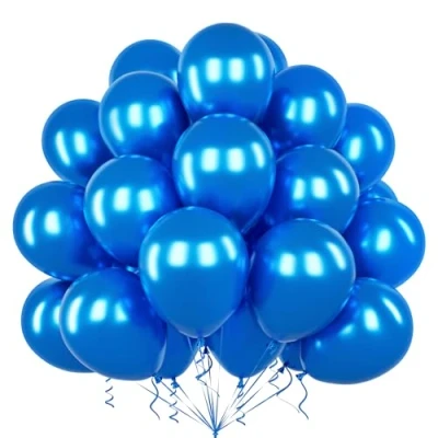 Image of Teselife Metallic Blue Balloons, 50Pcs 12 Inch Shiny Chrome Balloon Arch Garland Kit Men Women Kids Birthday Proposal Wedding Valentine Anniversary Engagement Baby Bridal Shower Party Decoration