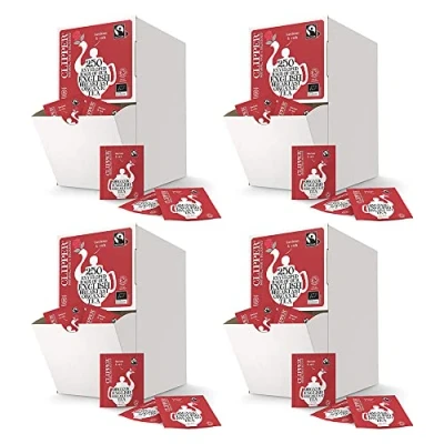 Image of Clipper Fairtrade Organic English Breakfast Tea bags (Tag &amp; Envelope) 250 (Pack of 4)