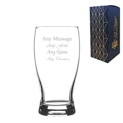Image of Personalised Engraved 580ml Classic Tulip Pint Beer Glass with Gift Box