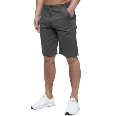 Image of 989Zé ENZO Mens Chino Shorts Cotton Regular Fit Summer Casual Smart Half Pants EZS429 Grey 30