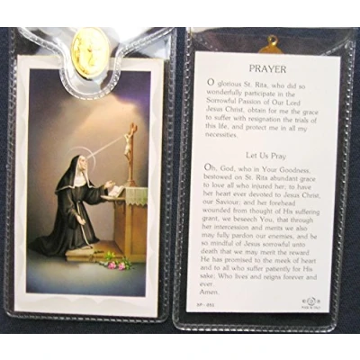 Image of St Rita Prayer Card and Medal