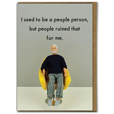Image of Bold &amp; Bright Funny Birthday Card &#039;People Person&#039; Hilariously Cards For Men Cheeky Him Male Friends Mates Novelty Humour